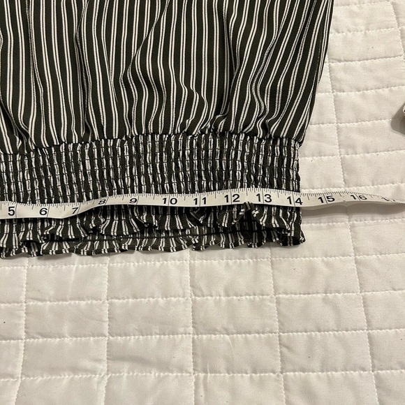 NWT - Michael Kors Olive Green Striped Dolman Sleeve Blouse –Size S MSRP $110 - Picture 8 of 9